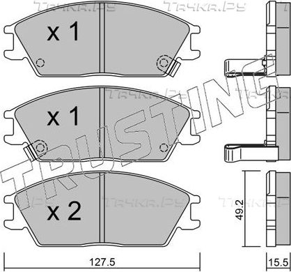 Тормозные колодки Trusting передние для Hyundai Scoupe 1991-1996. Артикул 083.1