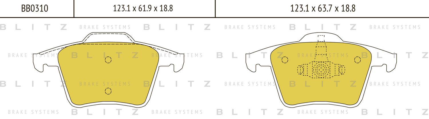 Колодки тормозные VOLVO XC90 02- задн. (Blitz). Артикул BB0310