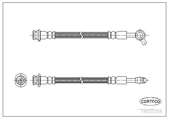 Тормозной шланг Corteco передний левый для Nissan Patrol K160, K260 1979-1988. Артикул 19032358