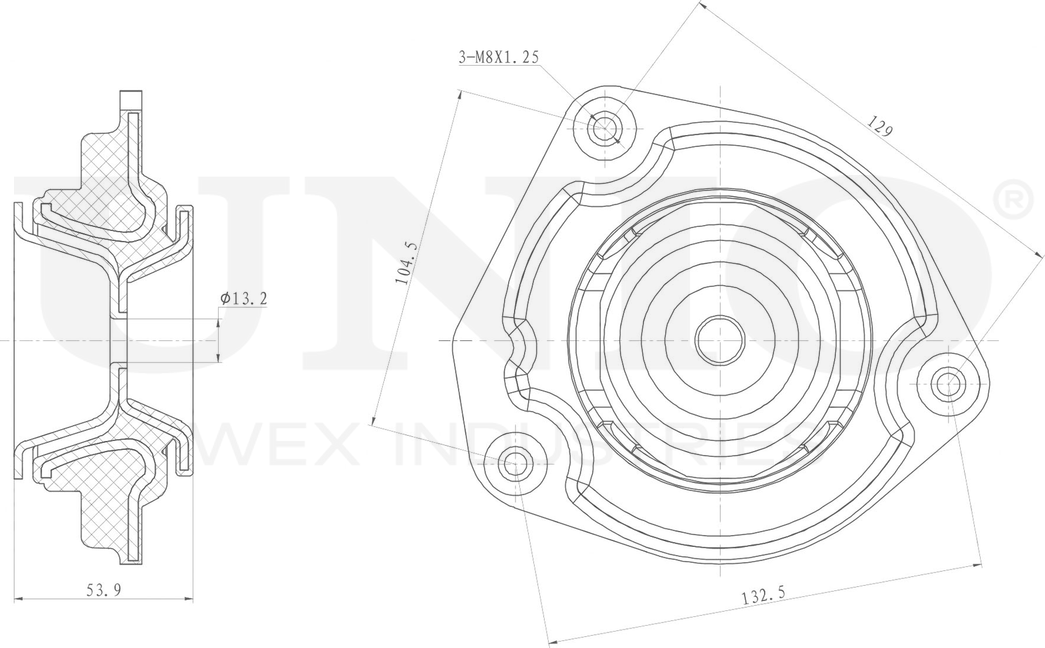 Опора амортизационной стойки (Unio). Артикул RMP-13064