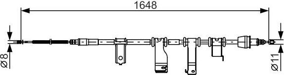 Трос ручника (тросик ручного тормоза) Bosch. Артикул 1 987 482 350