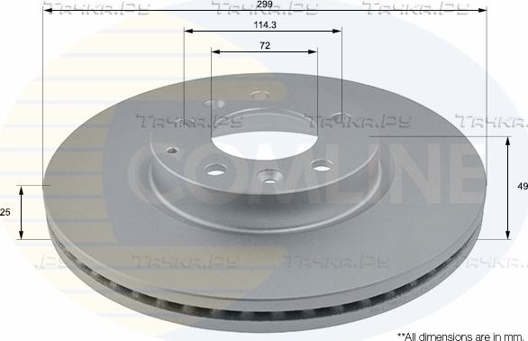Тормозной диск Comline COATED. Артикул ADC0469V