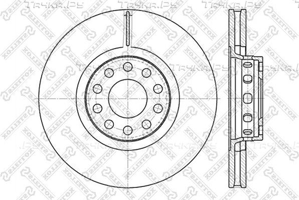 Тормозной диск Stellox передний для Audi A4 III (B7) 2005-2009. Артикул 6020-4780V-SX