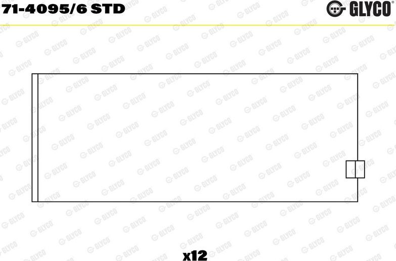 Вкладыши шатунные Glyco для IVECO EuroTrakker 2000-2004. Артикул 71-4095/6 STD