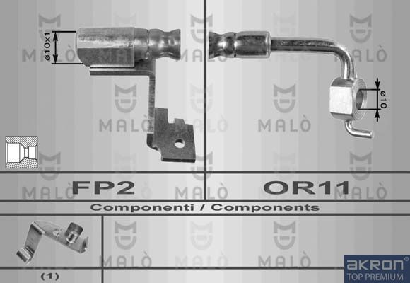 Тормозной шланг Malò передний левый для Ford Escort V 1994-1995. Артикул 8579