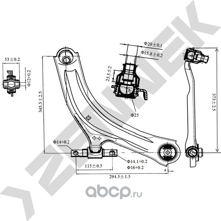 РЫЧАГ ПЕРЕДНИЙ НИЖНИЙ ПРАВЫЙ NISSAN QASHQAI J10 07>, RENAULT KOLEOS 08 (Zennek). Артикул DCA0170