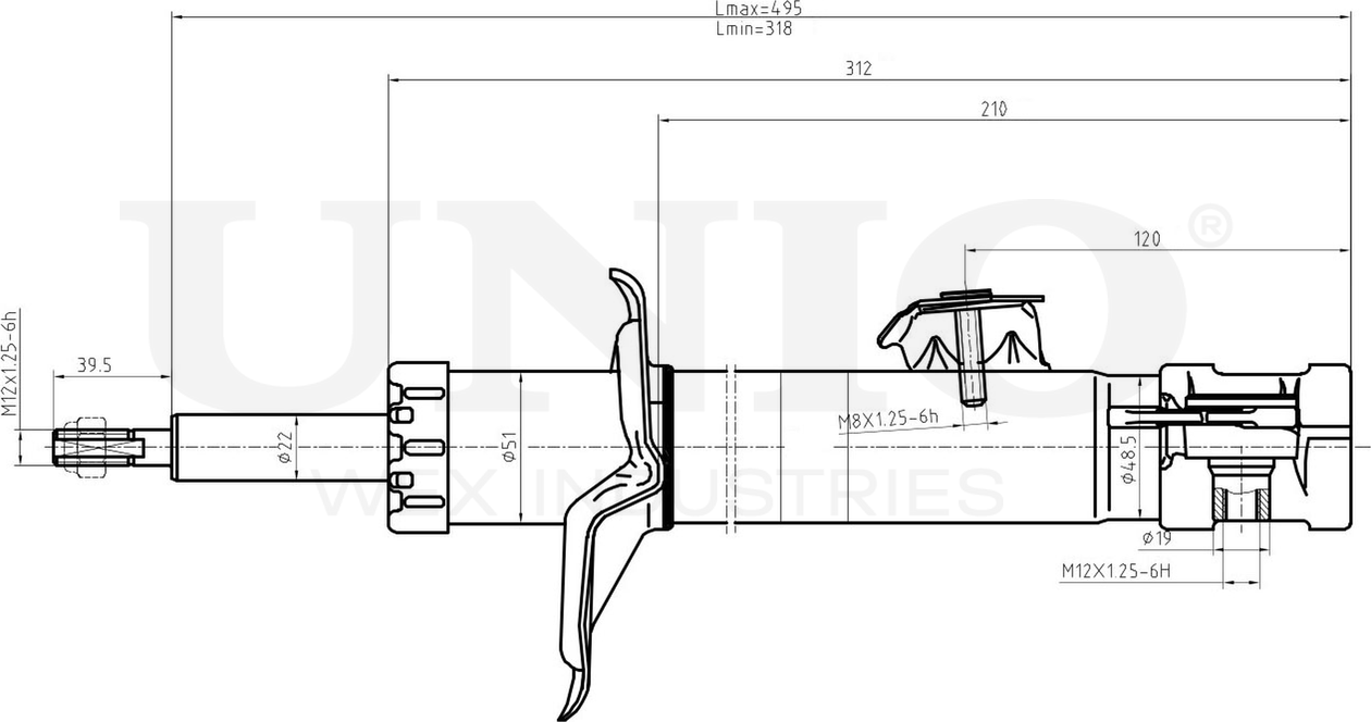 Амортизатор подвески (Unio). Артикул SAB-10143