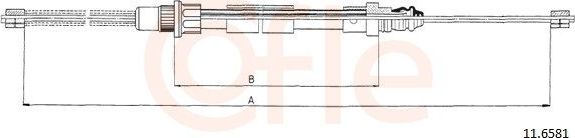 Трос ручника (тросик ручного тормоза) Cofle. Артикул 11.6581