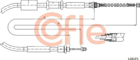 Трос ручника (тросик ручного тормоза) Cofle задний правый для Fiat Punto I 1993-2000. Артикул 92.1281P1