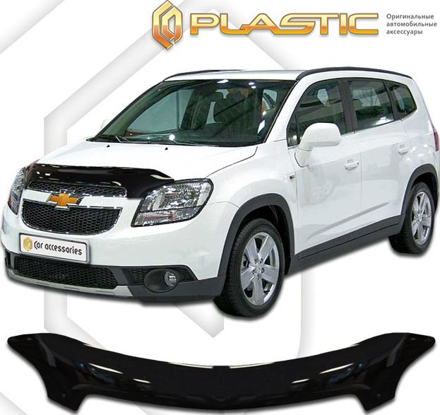 Дефлектор СА Пластик для капота (Classic черный) Chevrolet Orlando 2011-2015. Артикул 2010010106355