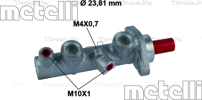 Тормозной цилиндр главный Metelli (алюминий). Артикул 05-0854