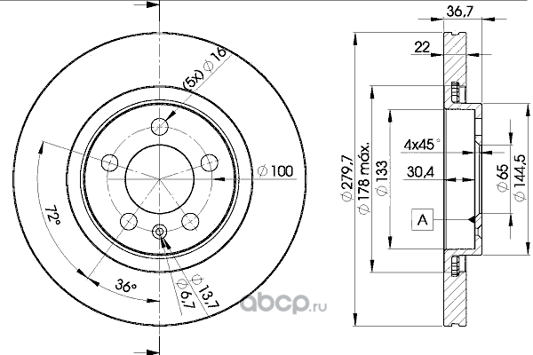 Диск тормозной (Icer). Артикул 78bd5603