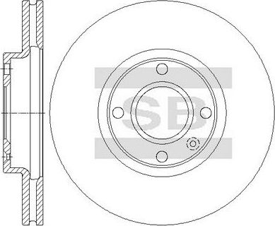 Тормозной диск Sangsin Hi-Q передний для Chevrolet Aveo II 2011-2015. Артикул SD3078