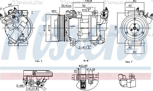 Компрессор кондиционера Nissens ** FIRST FIT ** для Peugeot Partner Tepee 2008-2018. Артикул 891016