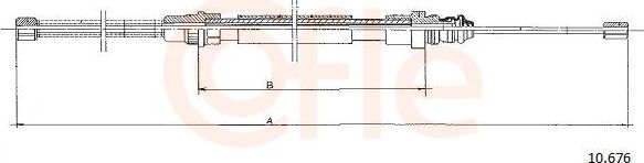 Трос ручника (тросик ручного тормоза) Cofle для Renault 20 1975-1983. Артикул 92.10.676
