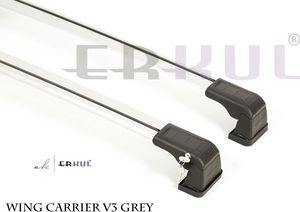 Багажные поперечины на штатные места Erkul Wingcarrier V3 для Ford Tourneo Custom 2013-2025 (Аэро-крыло дуги) СЕРЕБРИСТЫЙ. Артикул 12.WCA.05.13.V3.G