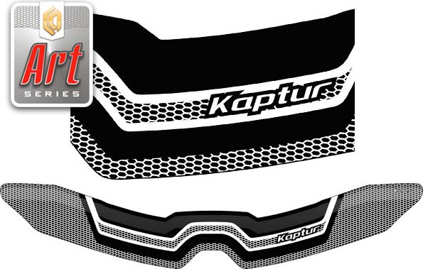 Дефлектор СА Пластик для капота (Серия Art черная) Renault Kaptur  2016–2026. Артикул 2010011512162