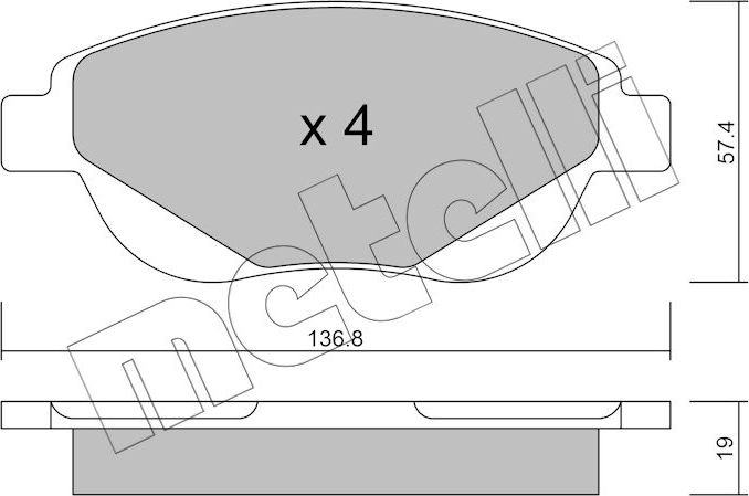Тормозные колодки Metelli. Артикул 22-0948-0