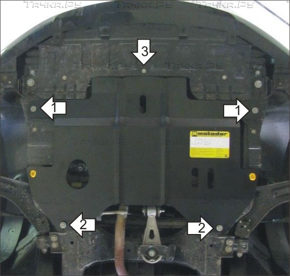 Защита Мотодор для двигателя, КПП Chevrolet Spark II 2010-2015. Артикул 03033