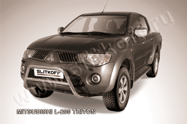 Кенгурятник Slitkoff d57 низкий для Mitsubishi L200 IV Triton 2006-2015. Артикул ML008