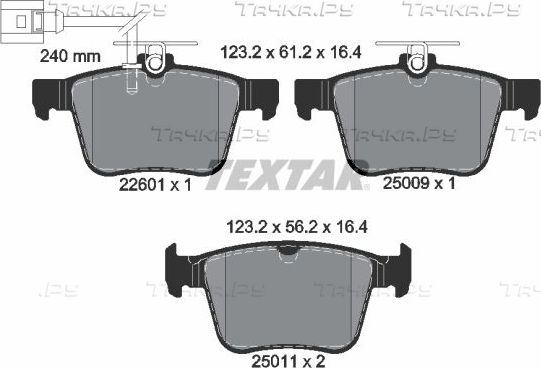 Тормозные колодки Textar Q+. Артикул 2260101