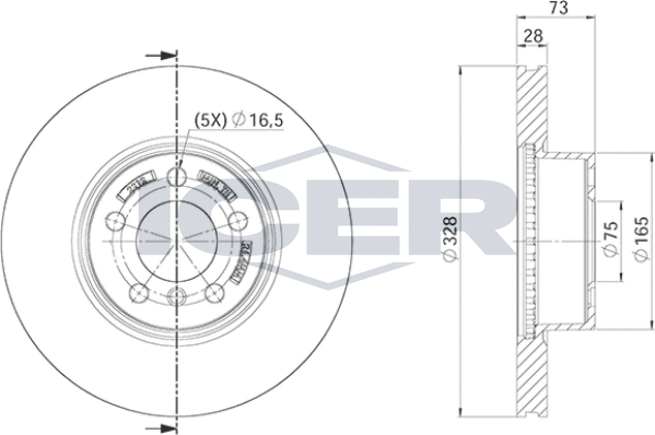 Тормозной диск Icer. Артикул 78BD2212-2