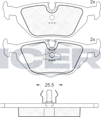 Тормозные колодки Icer. Артикул 180802