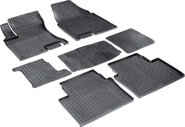 Коврики резиновые Seintex с узором сетка для салона Nissan Qashqai +2 2008-2014. Артикул 00832