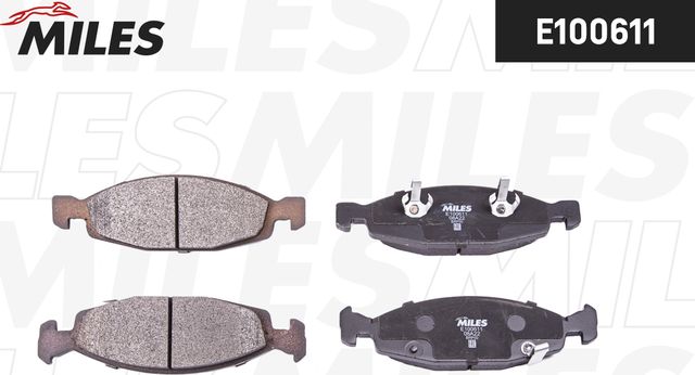 Тормозные колодки Miles (Semi-Metallic) передние для Jeep Cherokee II (XJ) 1995-2001. Артикул E100611