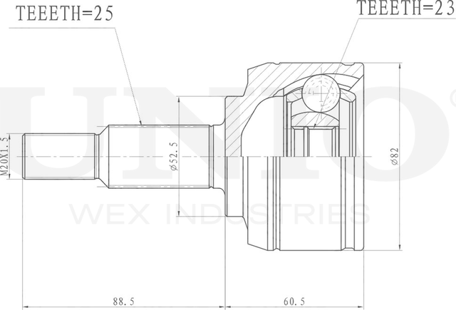 ШРУС наружный (Unio). Артикул CVJ-20141