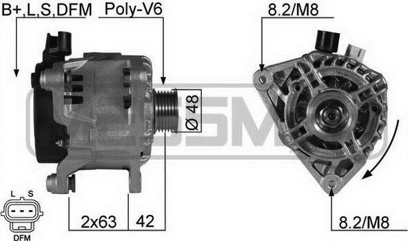 Генератор Era OEM для Ford Focus I 1998-2005. Артикул 210196