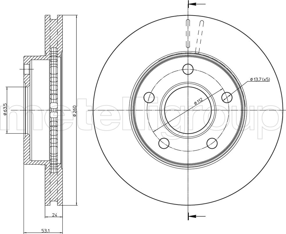 Тормозной диск Metelli. Артикул 23-0120