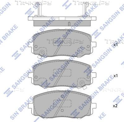 Тормозные колодки Sangsin Hi-Q передние для Hyundai i20 I 2008-2015. Артикул SP4106