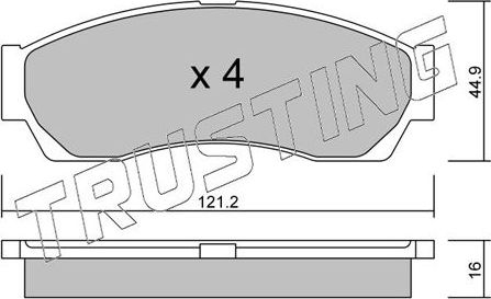 Тормозные колодки Trusting передние для TATA Indica I 1998-2008. Артикул 913.0
