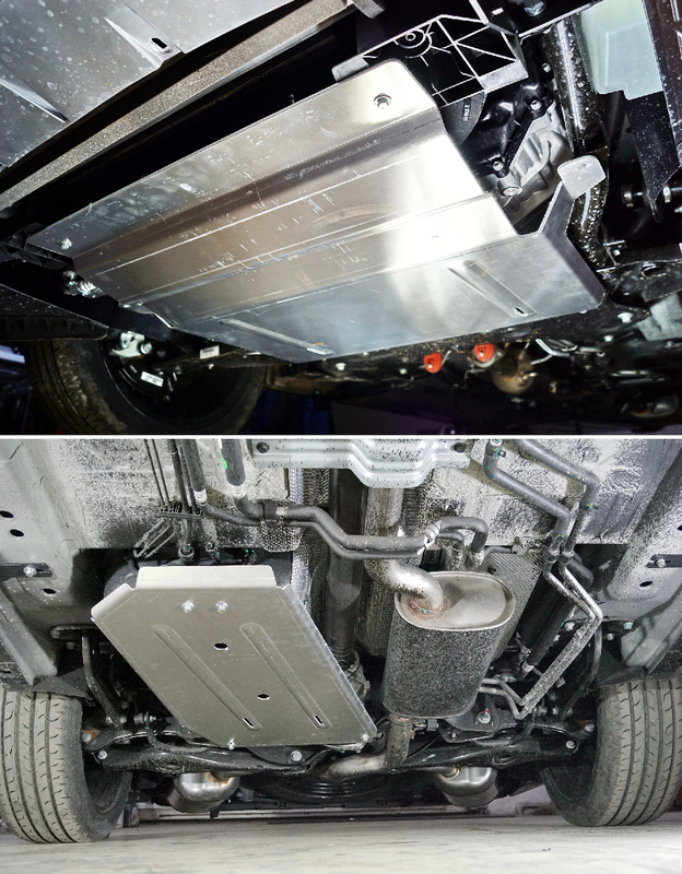 Защита алюминиевая ТСС (4 мм) для картера, КПП, бака и заднего редуктора Exeed VX 2021-2026. Артикул ZKTCC00528K