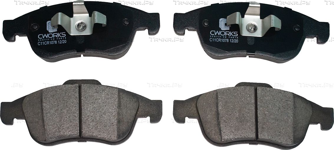 Тормозные колодки Cworks передние для Renault Duster I 2011-2020. Артикул C11CR1078