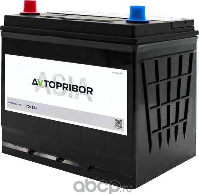 Аккумуляторная батарея 12V 75Ah (1) ASIA 700A 260x172x200 (Автоприбор). Артикул B07512AVT