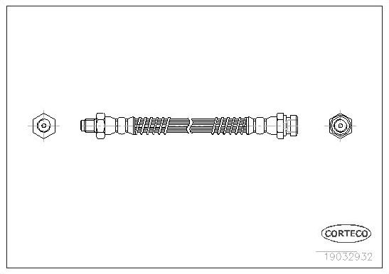 Тормозной шланг Corteco задний наружный для Mitsubishi Pajero Pinin 1999-2007. Артикул 19032932