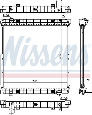 Радиатор охлаждения двигателя Nissens для IVECO EuroCargo IV 2013-2026. Артикул 63333