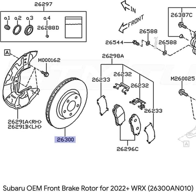 Диск тормозной передний Subaru. Артикул 26300AN010