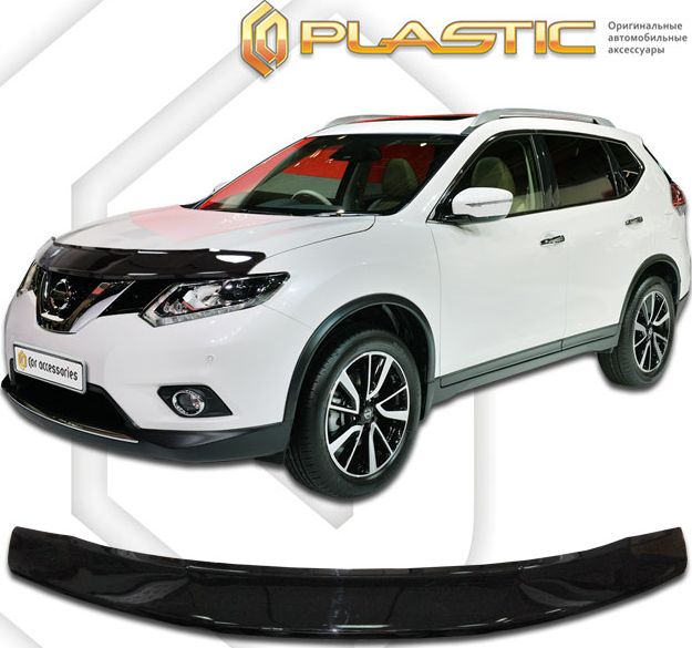 Дефлектор СА Пластик для капота (Classic черный) Nissan X-Trail 2015-2026. Артикул 2010010110932