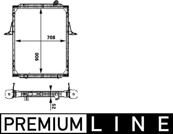 Радиатор охлаждения двигателя Mahle Premium для Renault Kerax 2001-2026. Артикул CR 717 000P