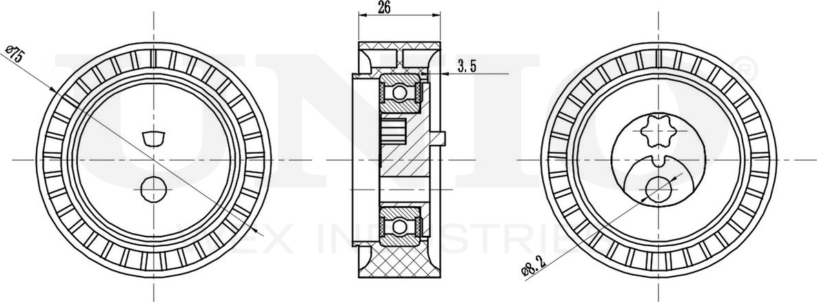 Натяжитель/демпфер ремня (Unio). Артикул TNS-10193
