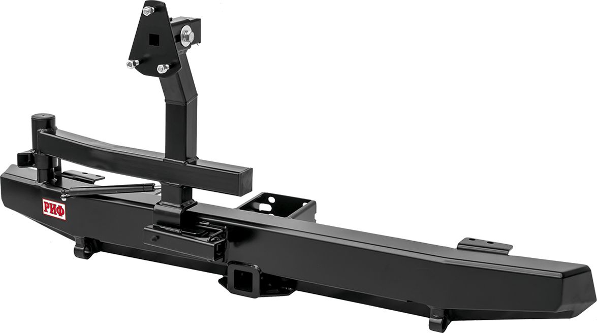 Бампер силовой РИФ задний с квадратом под фаркоп и калиткой, лифт 65 мм для УАЗ Hunter 2003-2026. Артикул RIF469-22120