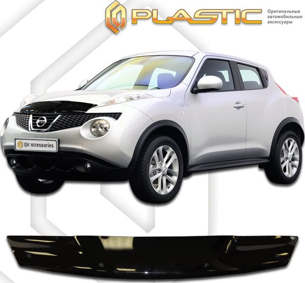 Дефлектор СА Пластик для капота (Classic черный) Nissan Juke 2010-2019. Артикул 2010010107062