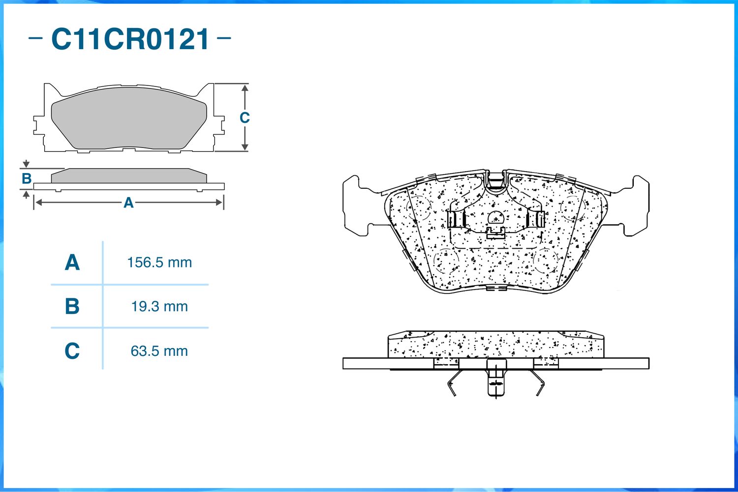 Колодки тормозные передние (Low Metallic) (Cworks). Артикул C11CR0121