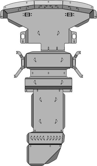 Защита алюминиевая АВС-Дизайн для днища Jeep Grand Cherokee WL (кроме Trailhawk и Overland) 2021-2026. Артикул 04.47ABC