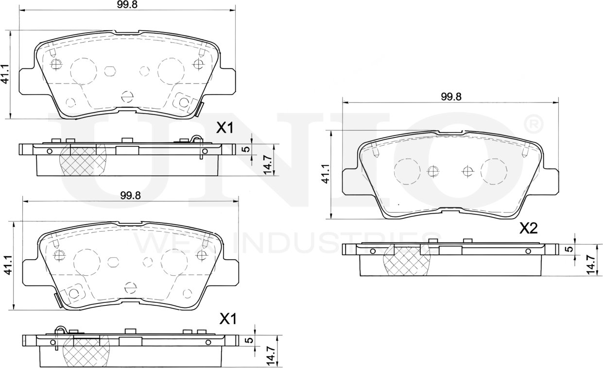 Колодки тормозные дисковые, комплект (Unio). Артикул BRP-20245