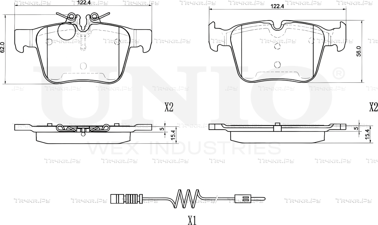 Колодки тормозные дисковые, комплект (Unio). Артикул BRP-20446