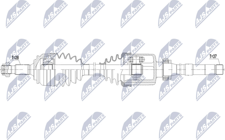 Полуось (привод в сборе, приводной вал) NTY. Артикул NPW-CT-121